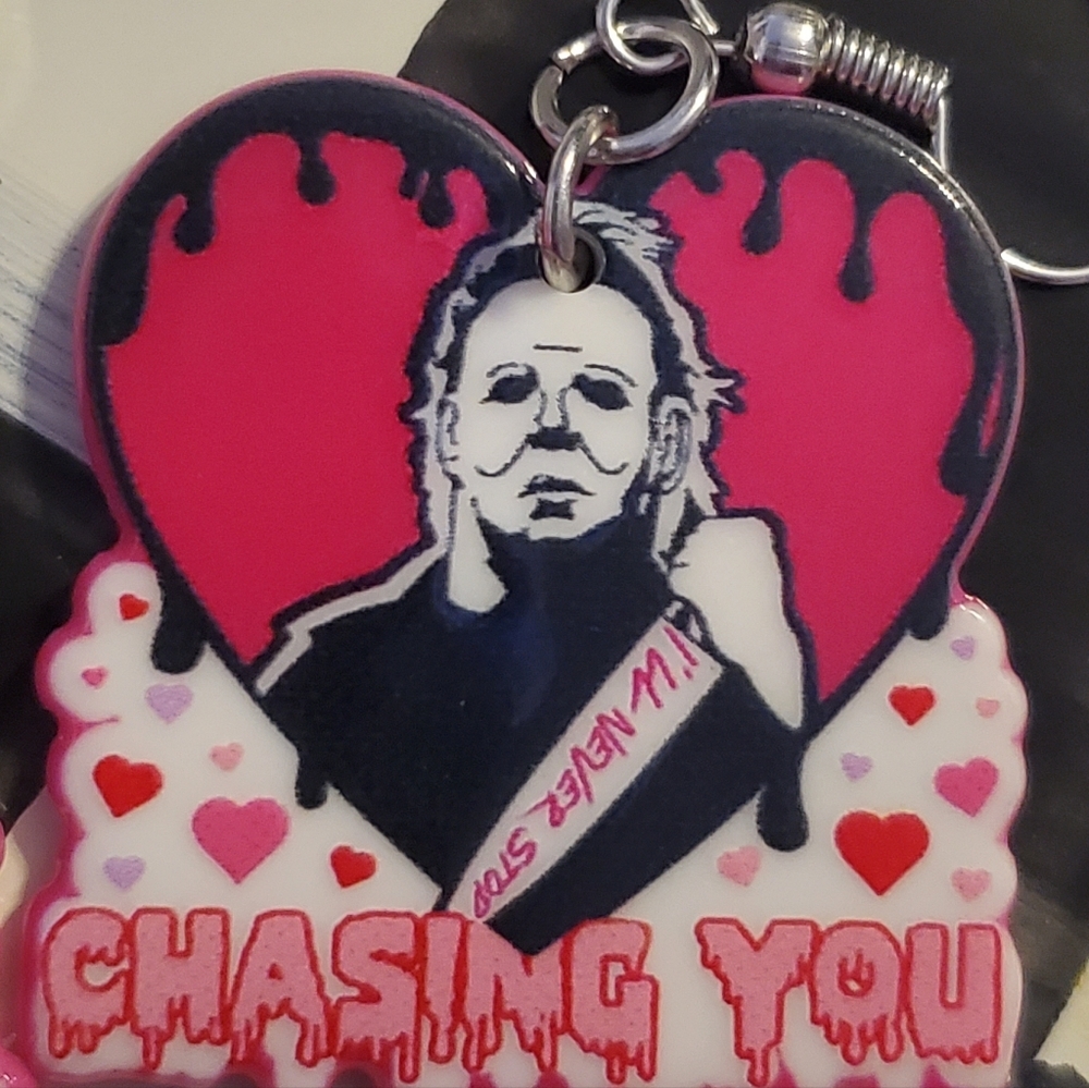 Michael Myers "  A man that will chase you " acrylic earrings